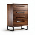 Houten ladekast met vier lades en metalen poten 60 x 40 x 80cm