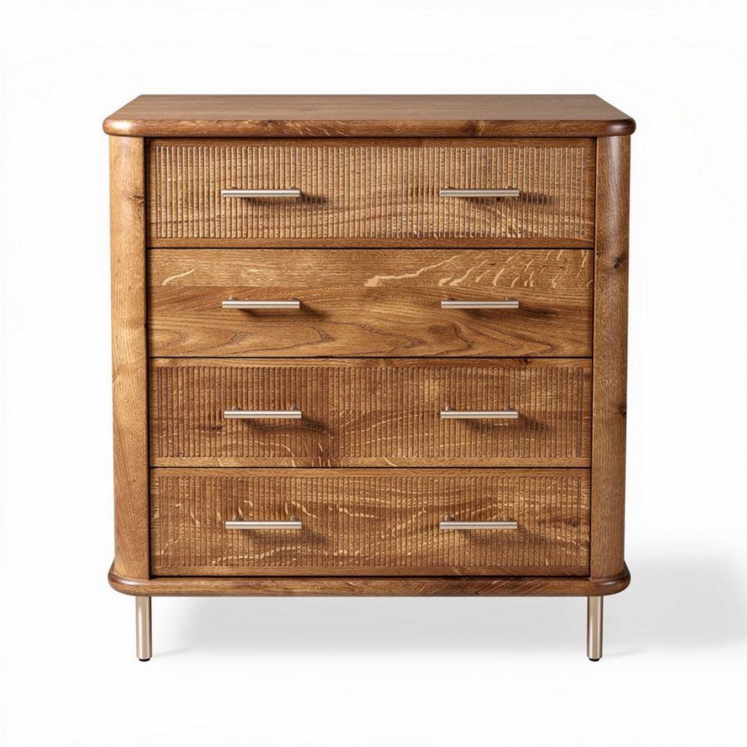 Houten kast met vier lades in de afmetingen 80 x 40 x 90cm