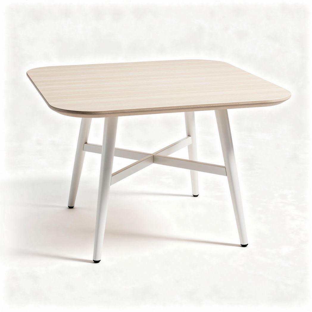 Eettafel van hout en metaal 120 x 80 x 75 cm met moderne afwerking