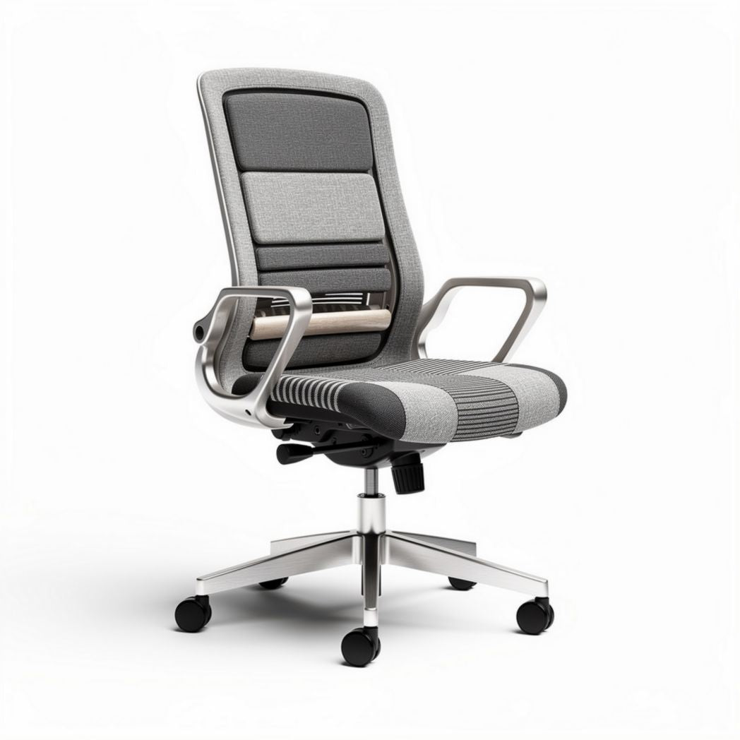 Ergonomische bureaustoel met verstelbare rugleuning in grijs 65 x 65 x 120cm
