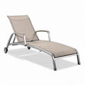 Ligbed van aluminium met textileen in grijs 180 x 70 x 40cm