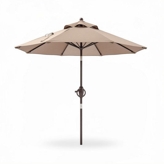 Parasolk met aluminium frame en donkerbeige doek 200 x 200 x 250cm